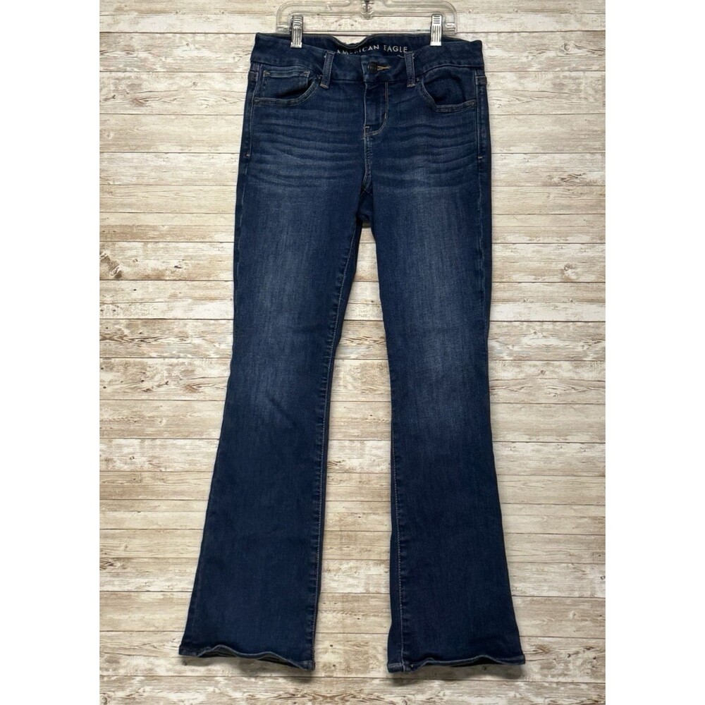 American Eagle Curvy Kick Boot Jeans Womens 4 Short Medium Wash Mid Rise